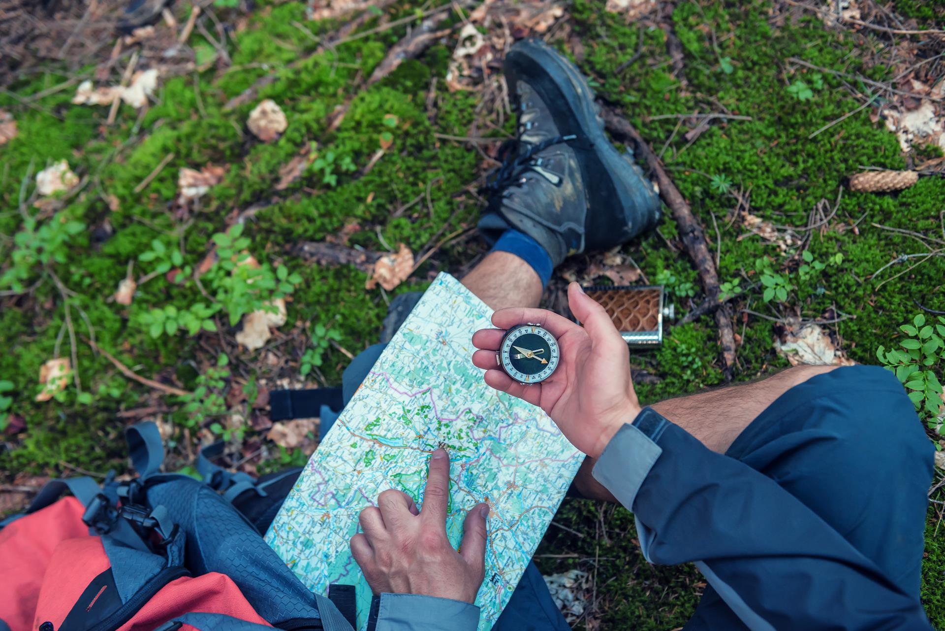 Image of compass and map